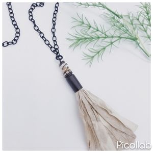 Bullet Casing Sari Silk Necklace